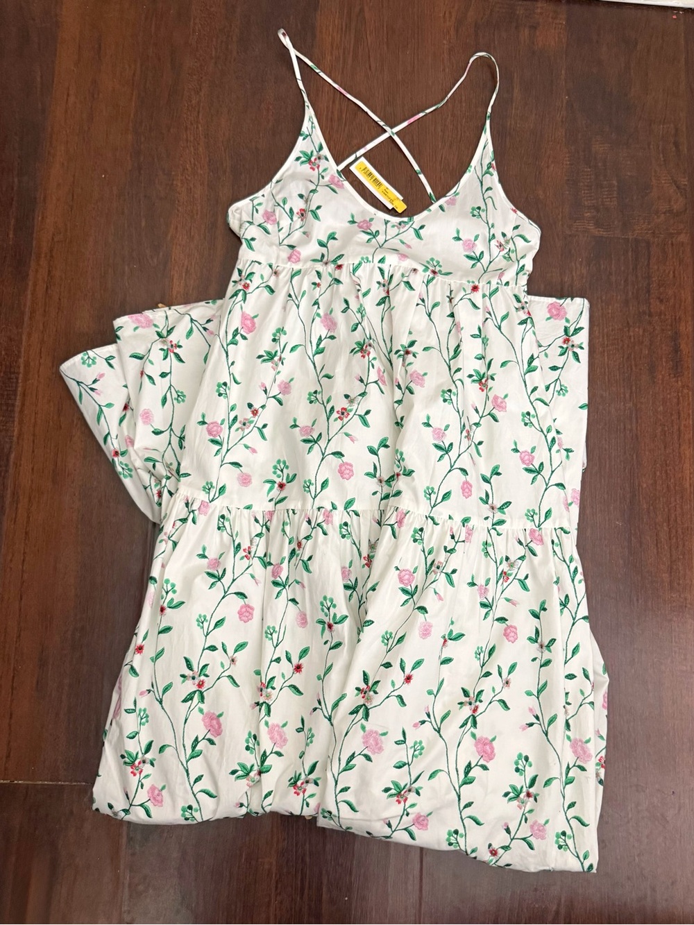 NWT Longchamp SS23 Floral Botanical Tiered Maxi Dress in White Floral Sz US 4 - Picture 10 of 17